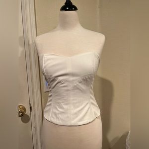 White Corset Top With Zipper